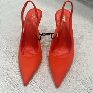 Zara, NEW High Heels Women High Heels, Slingback Mules Pointed Toe pumps